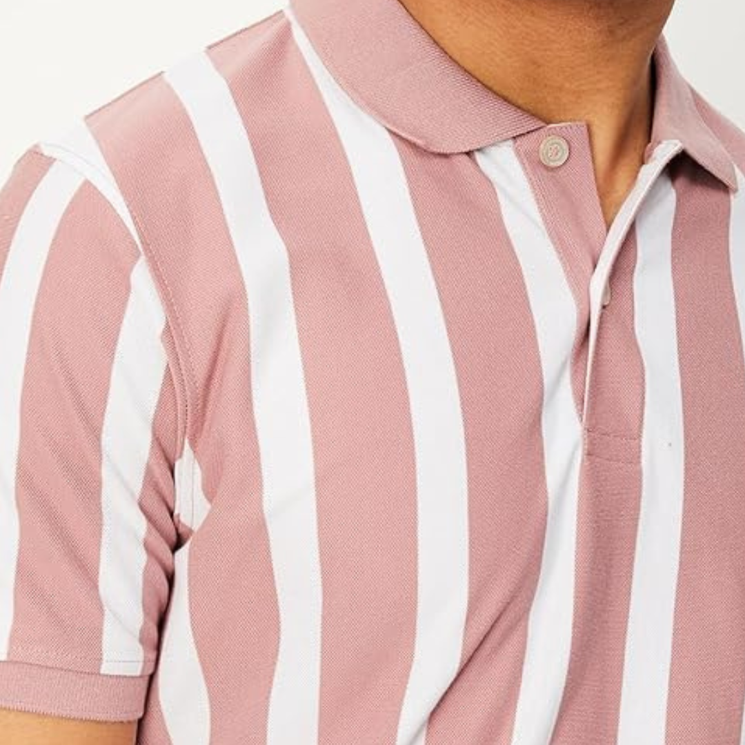 Max Men's Half Sleeves Regular Fit Striped Polo Levi's T-Shirt
