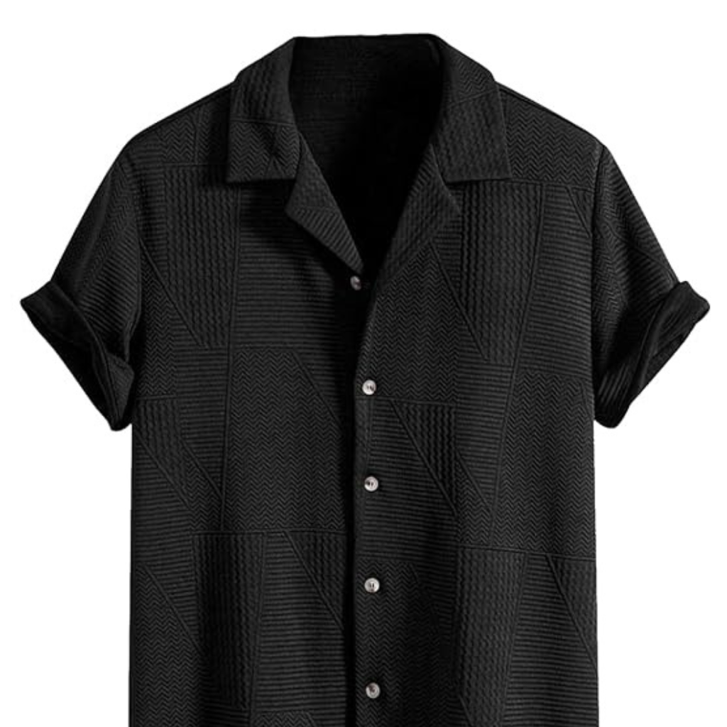 Half Sleeve Button Down Textured Summer Wear