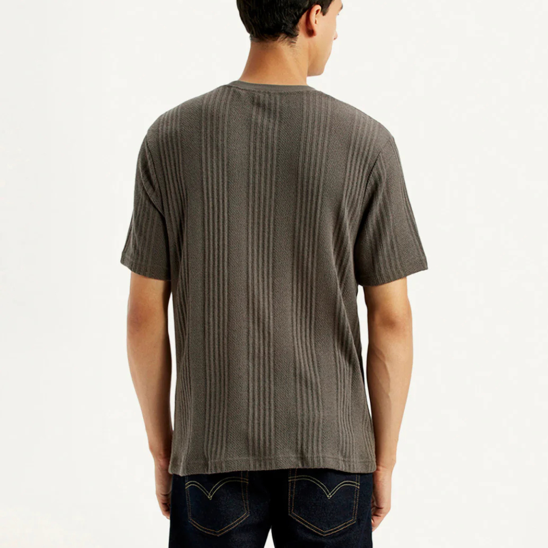 Men's Self Design Brown Crew Neck Levi's T-shirt