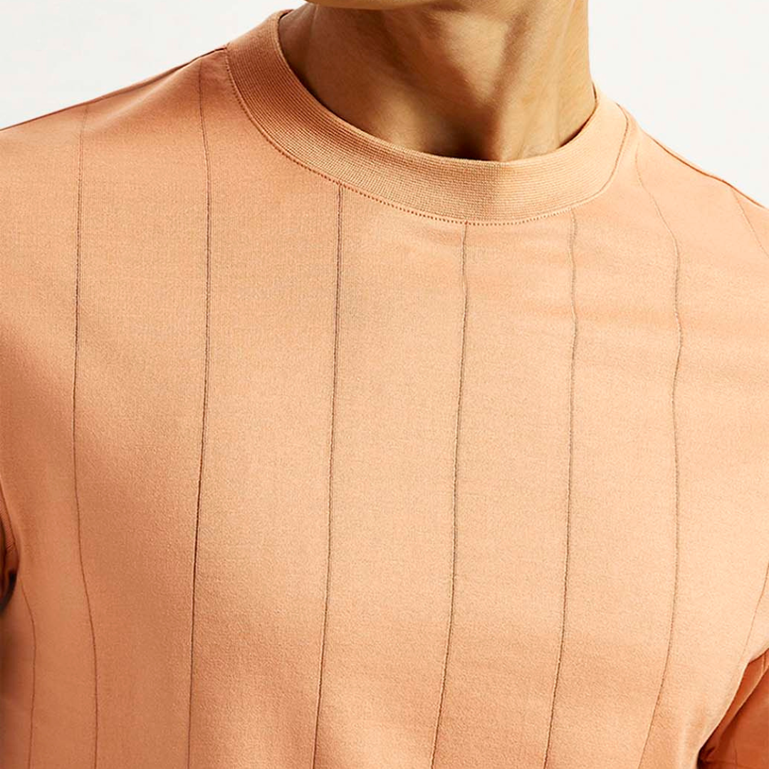 Men's Striped Peach Crew Neck Levi's T-shirt