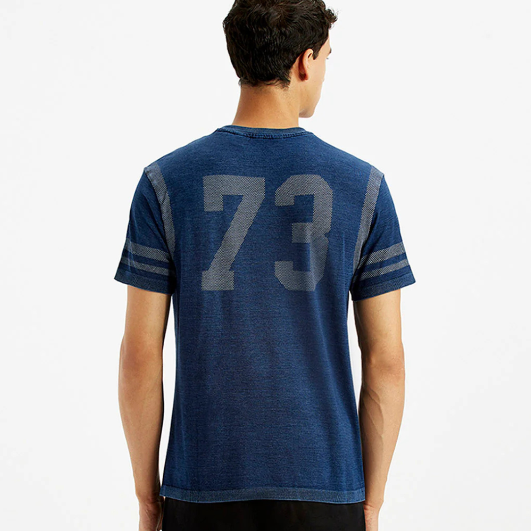 Men's Levi's Brand Logo Dark Blue Slim Fit Seamless T-shirt