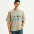 Men's Levi's Brand Logo Beige Loose Fit T-shirt