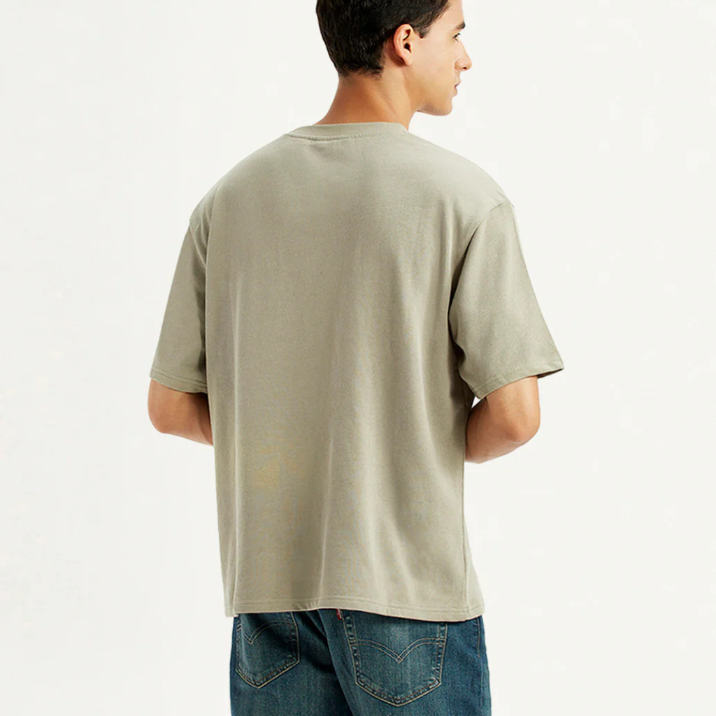 Men's Levi's Brand Logo Beige Loose Fit T-shirt