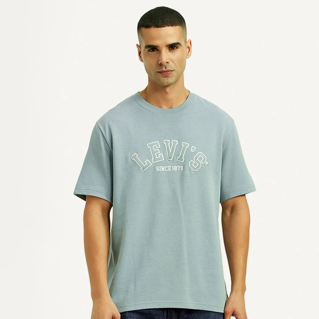 Men's Levi's Brand Logo Light Blue Crew Neck T-shirt