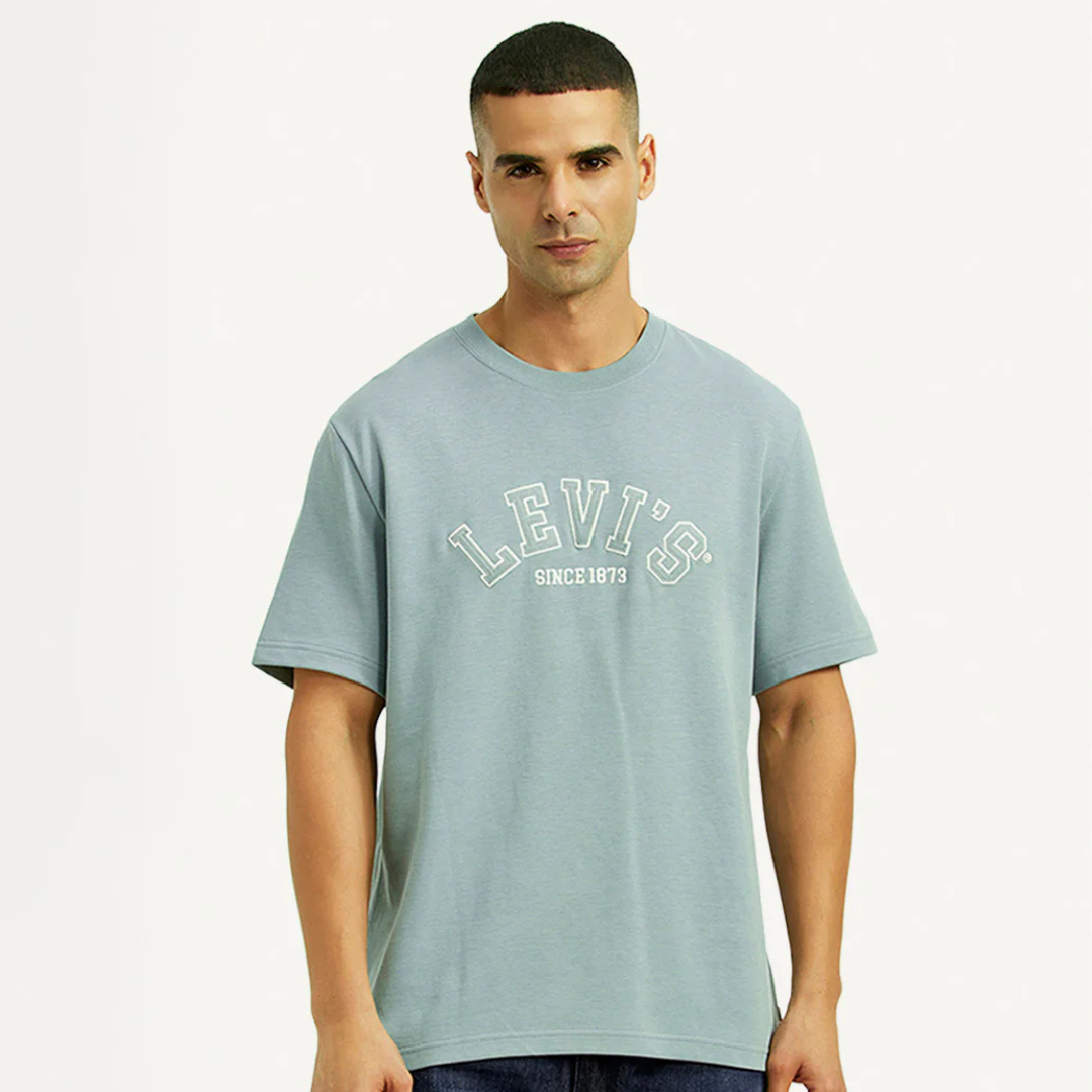 Men's Levi's Brand Logo Light Blue Crew Neck T-shirt