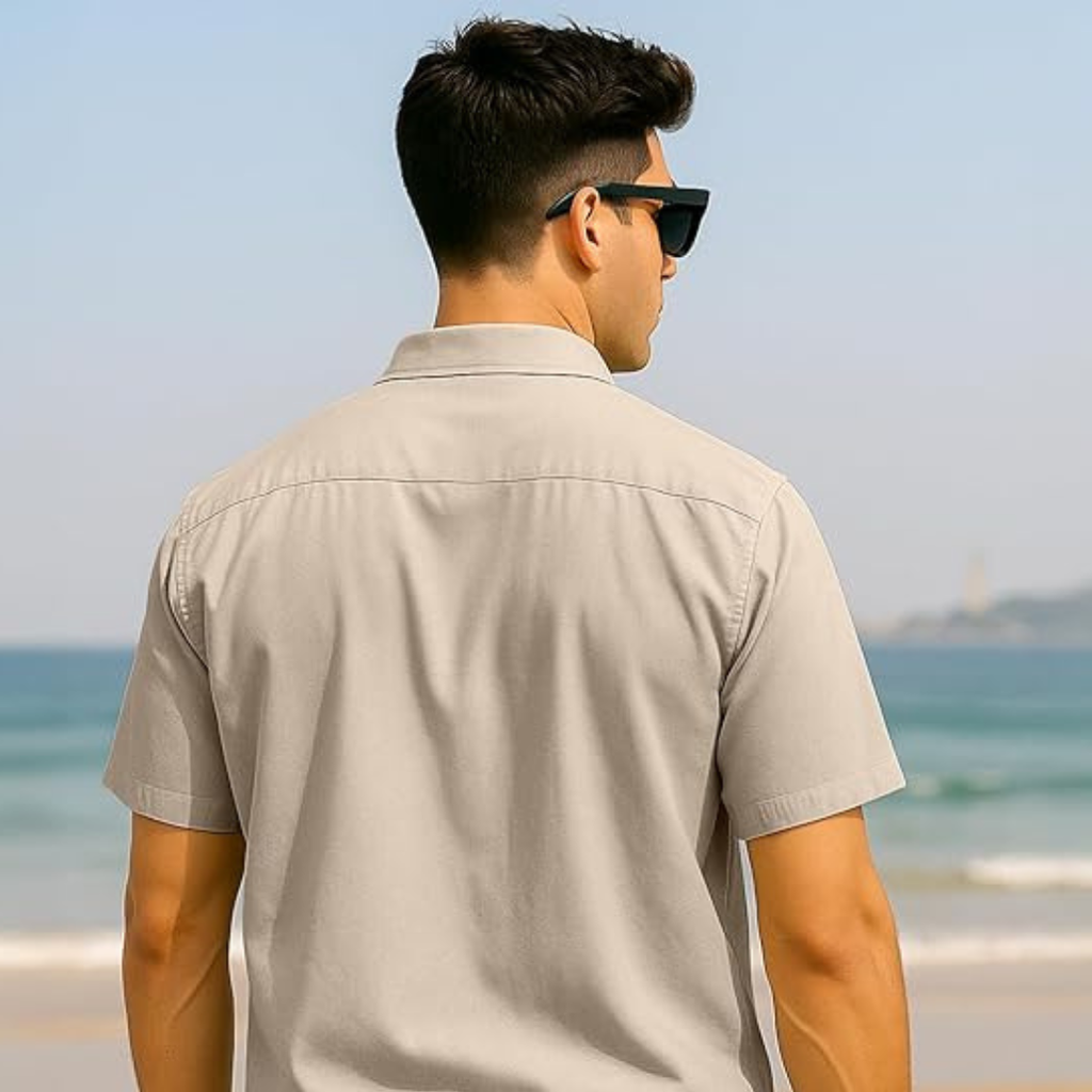 Veirdo Men’s Classic Half Sleeve Button Down Shirt
