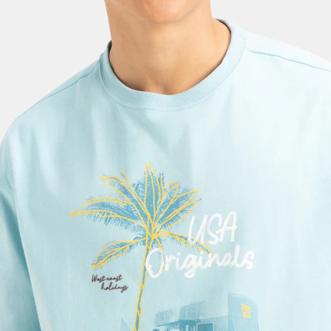 Super Combed Cotton Rich Graphic Printed Oversized T-Shirt