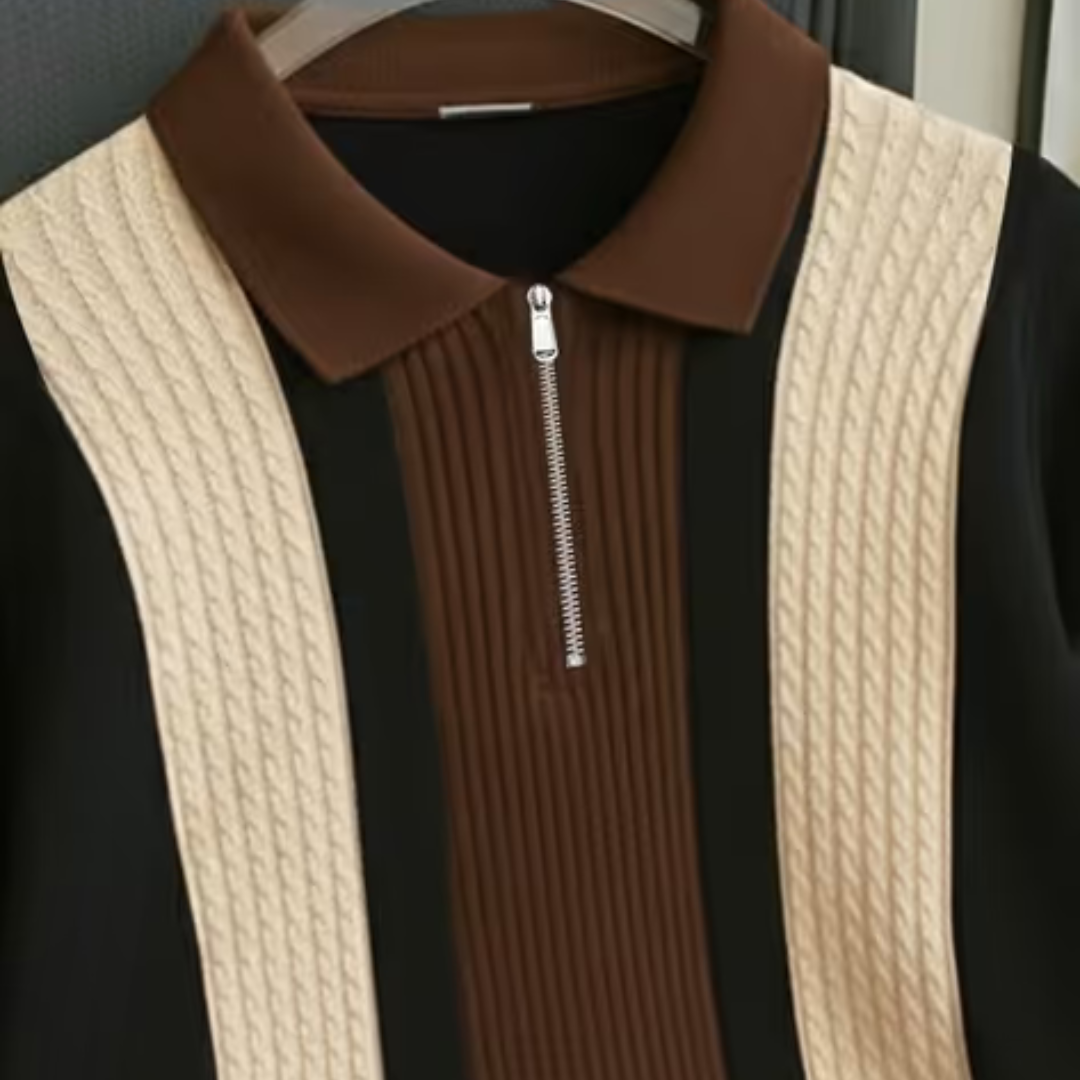 Men Colourblock Regular Fit Polo T-Shirt