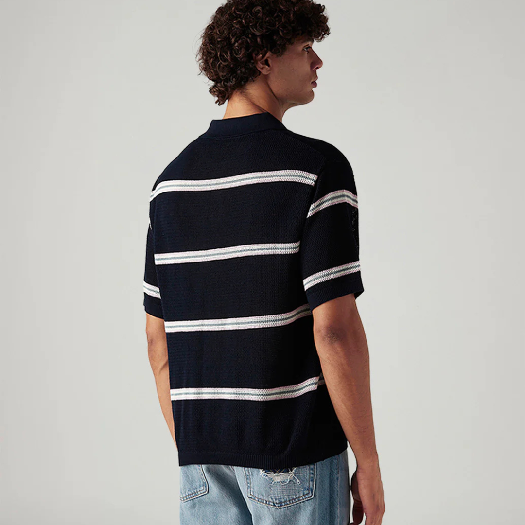 Men's Striped Navy Loose Fit Polo Levi's T-shirt