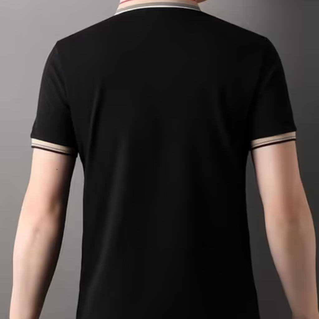 Men Self-design Regular Fit Polo T-shirt