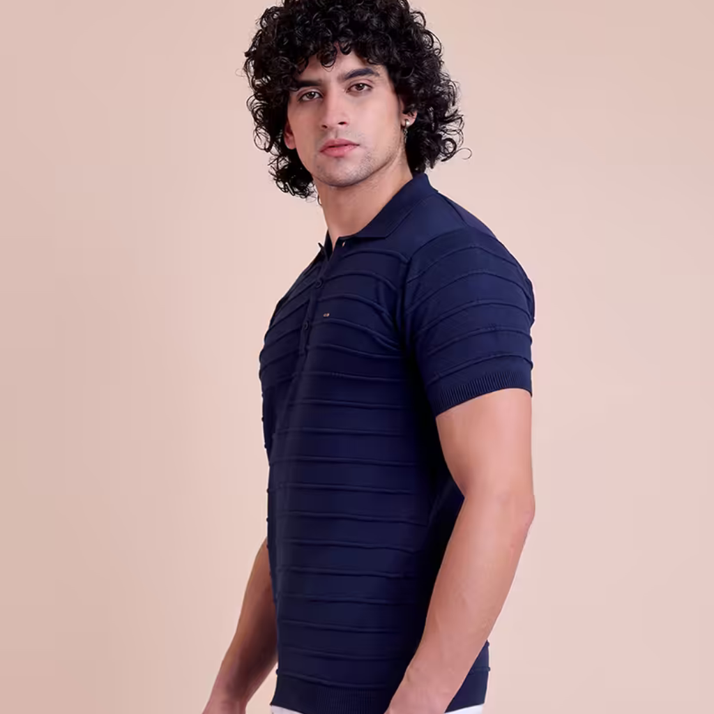 Men short sleeves plain polo t-shirt