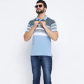 Sleeves T-shirt Color Block Pattern Chest Pocket