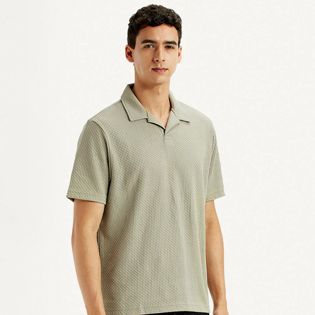 Men's Textured Khaki Slim Fit Polo Levi's T-shirt