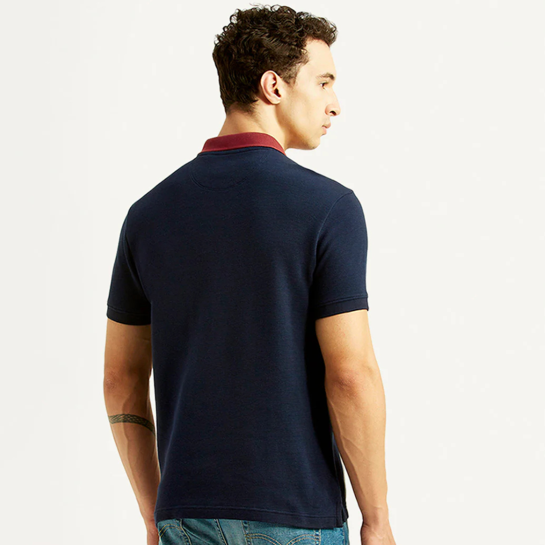 Men's Levi's Striped Maroon Slim Fit Polo T-shirt