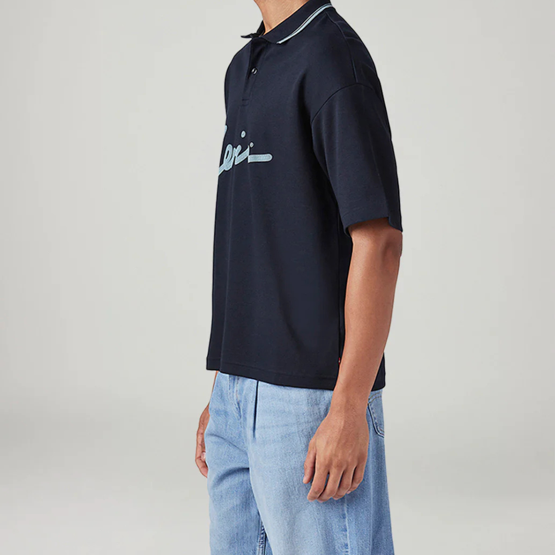 Men's Levi's Brand Logo Loose Fit Interlock Polo T-shirt