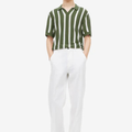 Summer Green Stripes Old Money Polo T-Shirt