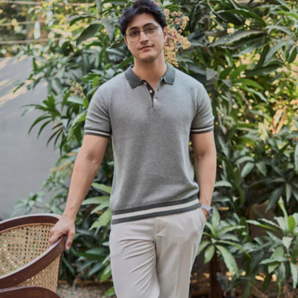 Cambridge Green Bird Eye Knit Old Money Polo