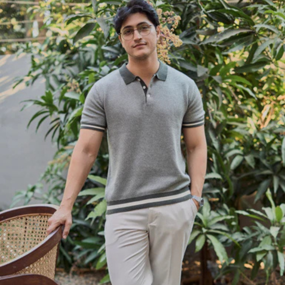 Cambridge Green Bird Eye Knit Old Money Polo