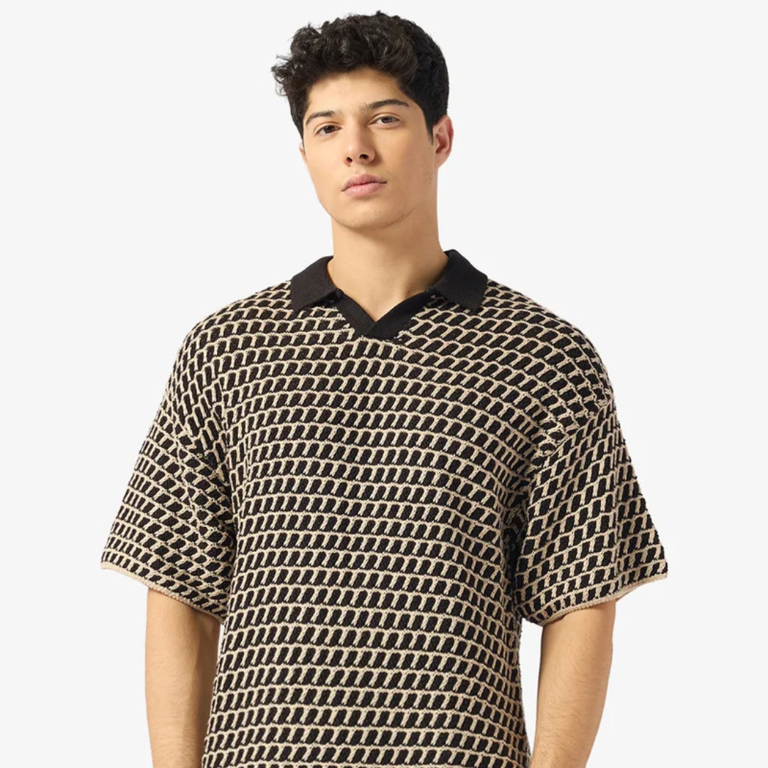 Jack & Jones Relaxed fit Split Neck knit Polo shirt