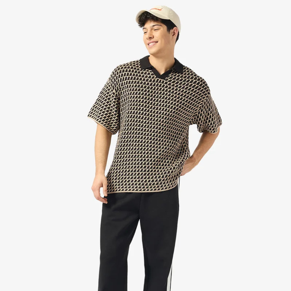 Jack & Jones Relaxed fit Split Neck knit Polo shirt