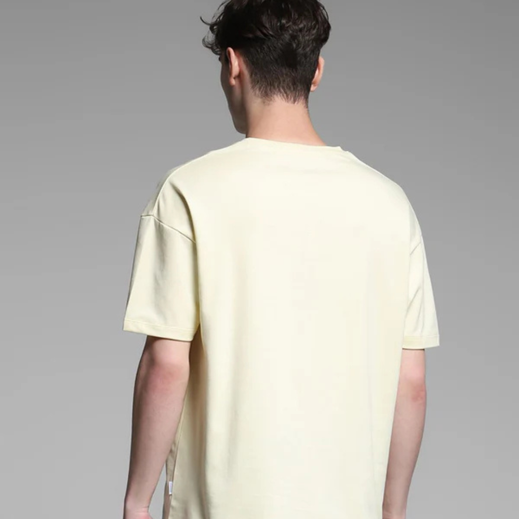 YELLOW JACK & JONES LOGO PRINT CREW NECK T-SHIRT
