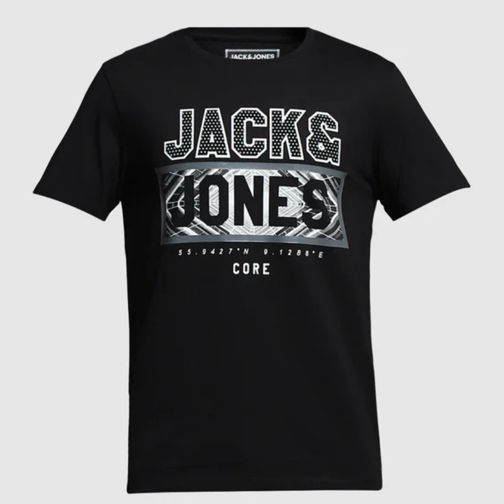 BLACK JACK & JONES LOGO PRINT COTTON T-SHIRT