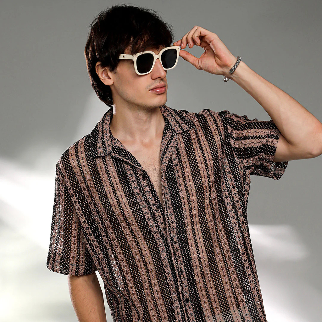 Multitrack Knit Oversized Shirt