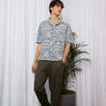Abstract-Lined Oversized Shirt