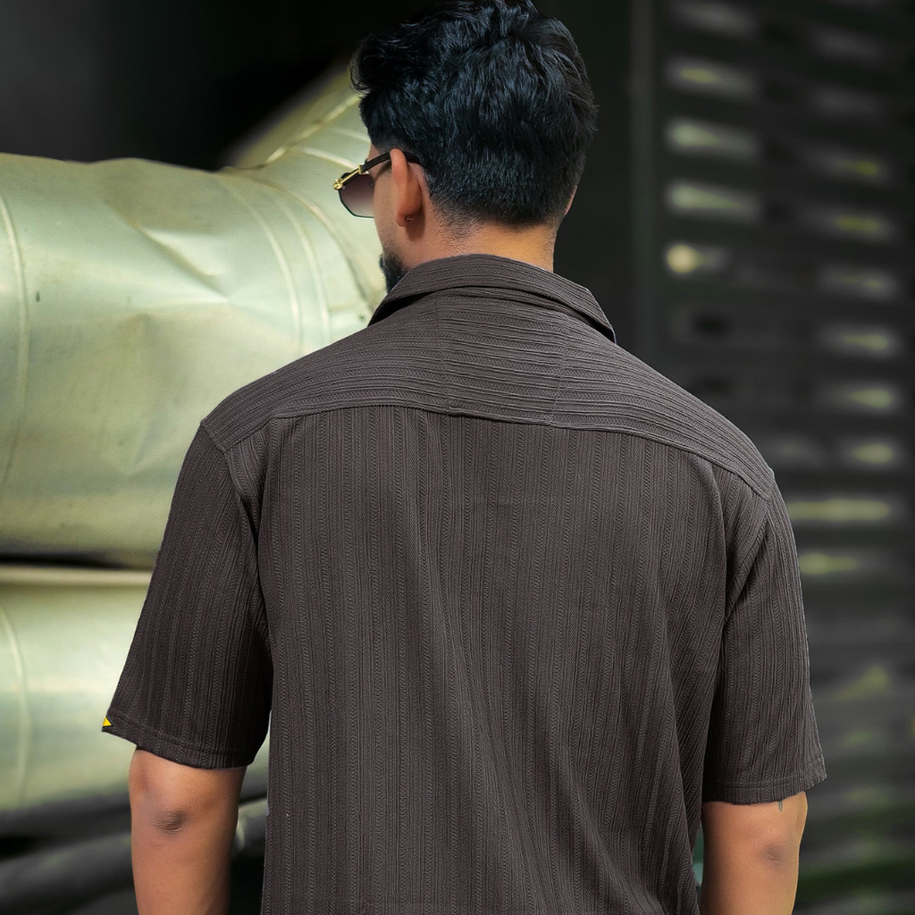 Tangled Dark Grey Half Sleeve Shirt