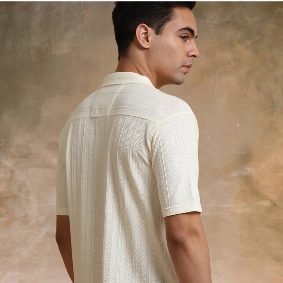 Ozone Cream Half Sleeve Shirt